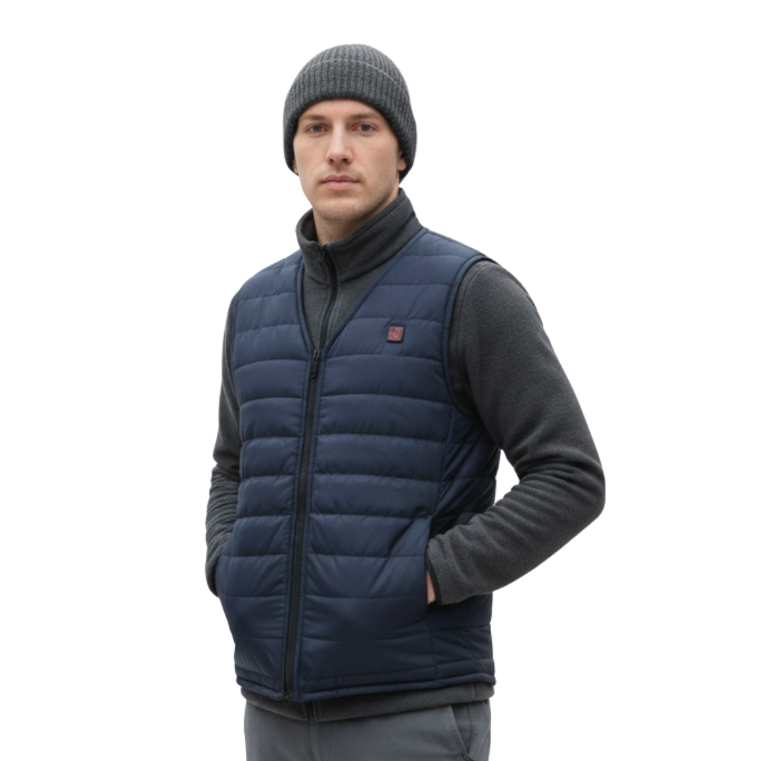 Beheizte Weste mit 9 Heizzonen & Doppelschalter – HeatFlex USB-C Elektrische Heizweste für Herren & Damen