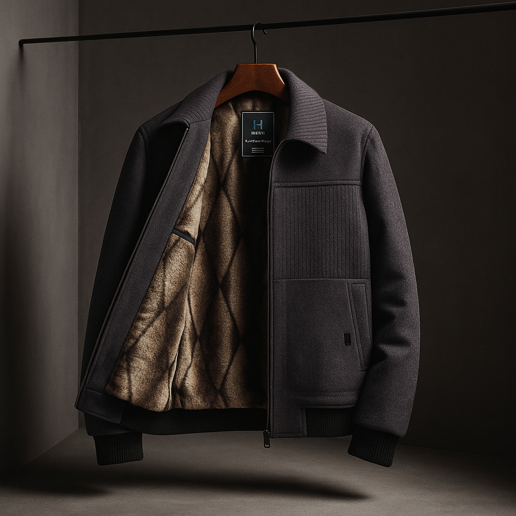 Fliegerjacke mit Kragen und Lammfell
