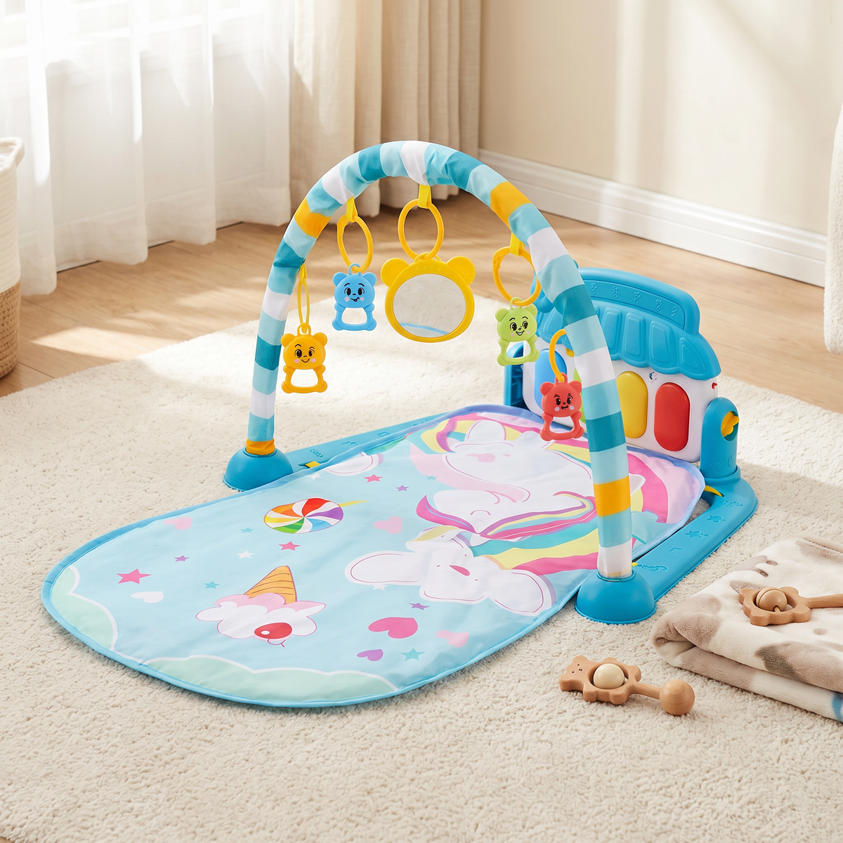 Baby Musik Spielbogen mit Klavier – Interaktive sensorische Aktivitätsmatte (0–24 Monate)
