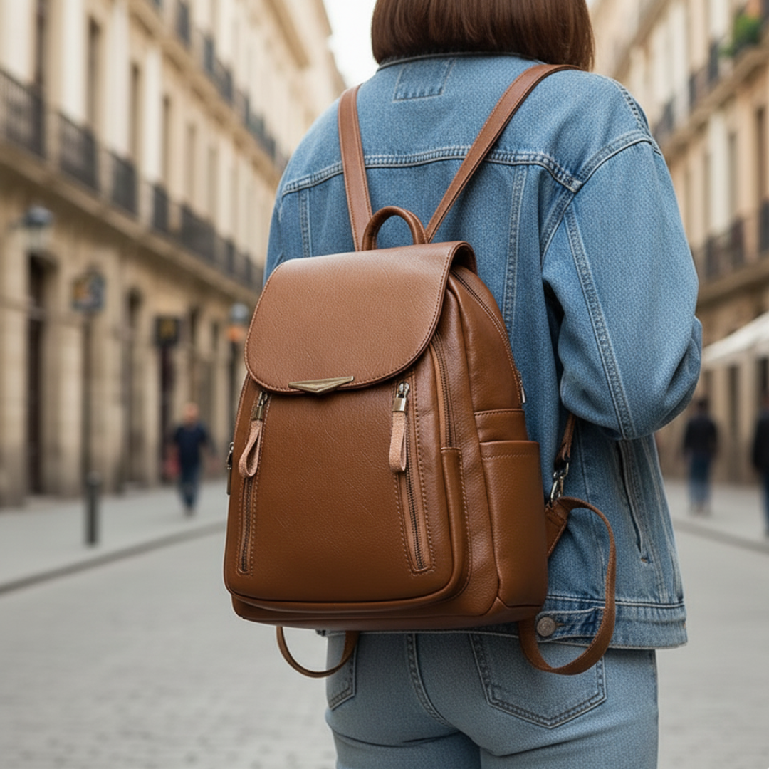 Damentaschen Rucksack aus PU-Leder mit großem Stauraum – CityStyle Backpack