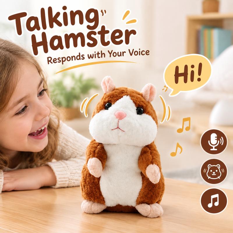 Sprechender Hamster-Plüsch, wiederholt Stimmen und schüttelt den Kopf