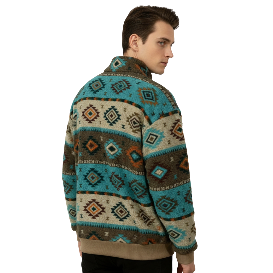 Nordspur | AlpinePattern Fleece-Pullover im Winterdesign