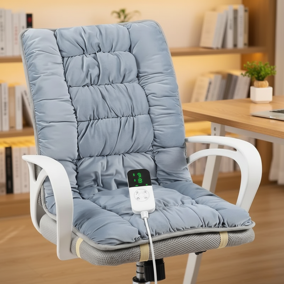 Körperwärmer Sitzauflage elektrisch mit 3 Heizstufen & Timer – ThermoComfort Pad
