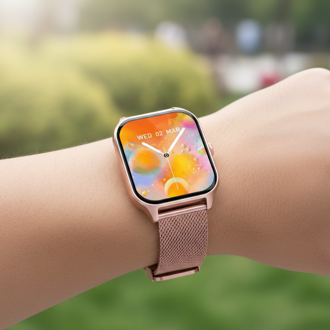 Smartwatch Damen Fitnessuhr mit Herzfrequenz & Benachrichtigungen – AuraTime Uhren