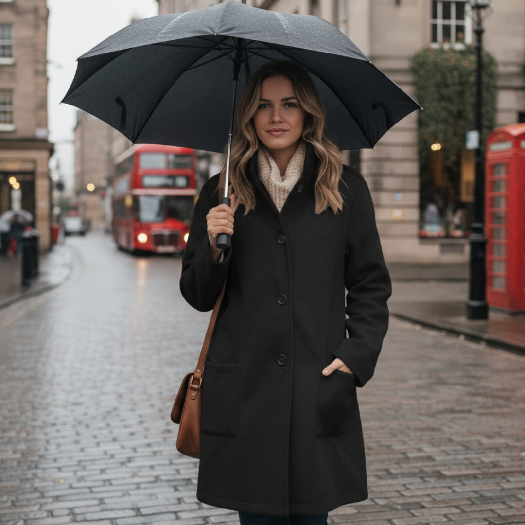 Eleganter Wintermantel Damen lang & warm im Woll-Look – Nordura Coat