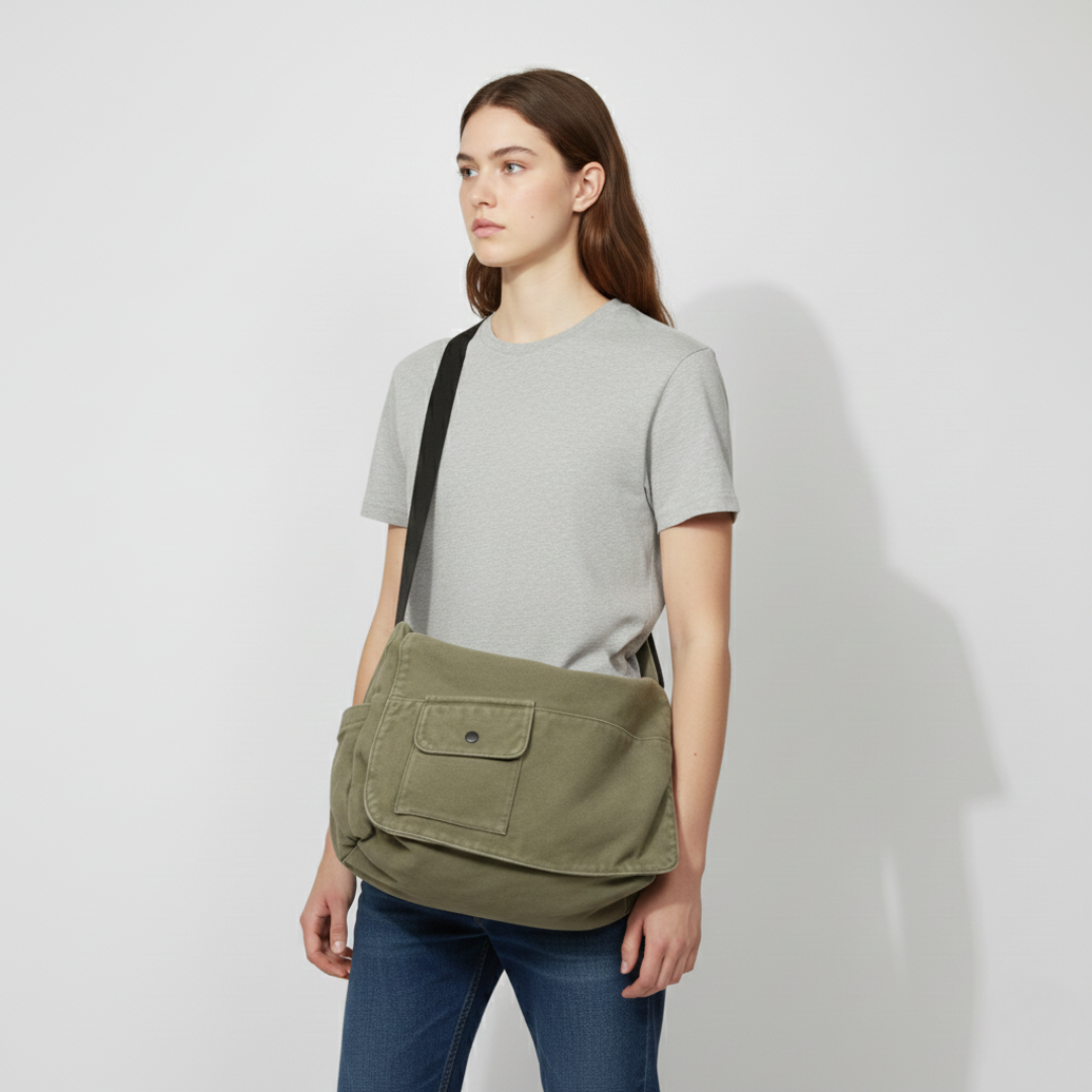 Nordspur | Große Canvas Messenger Tasche