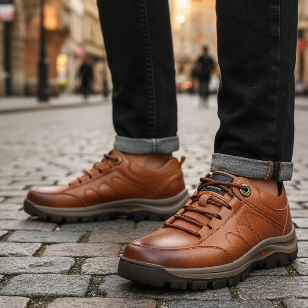 Orthopädische Walkingschuhe aus echtem Leder, wasserdicht & rutschfest – Nordspur Carter
