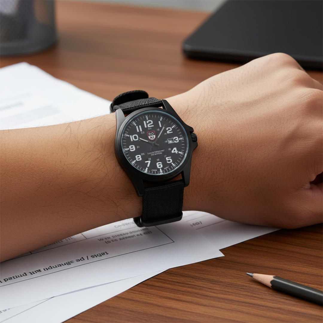 Militär Armbanduhr Edelstahl 45mm wasserdicht & robust – IronTrek Watch