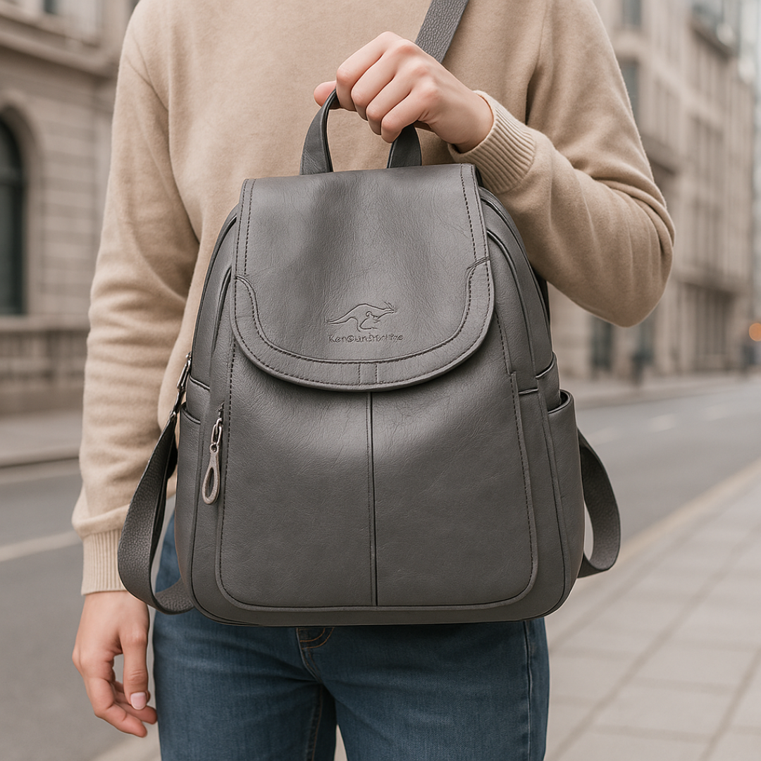 Leder Taschen Rucksack mit Anti-Diebstahl-Design für Damen – EleganceSafe Backpack