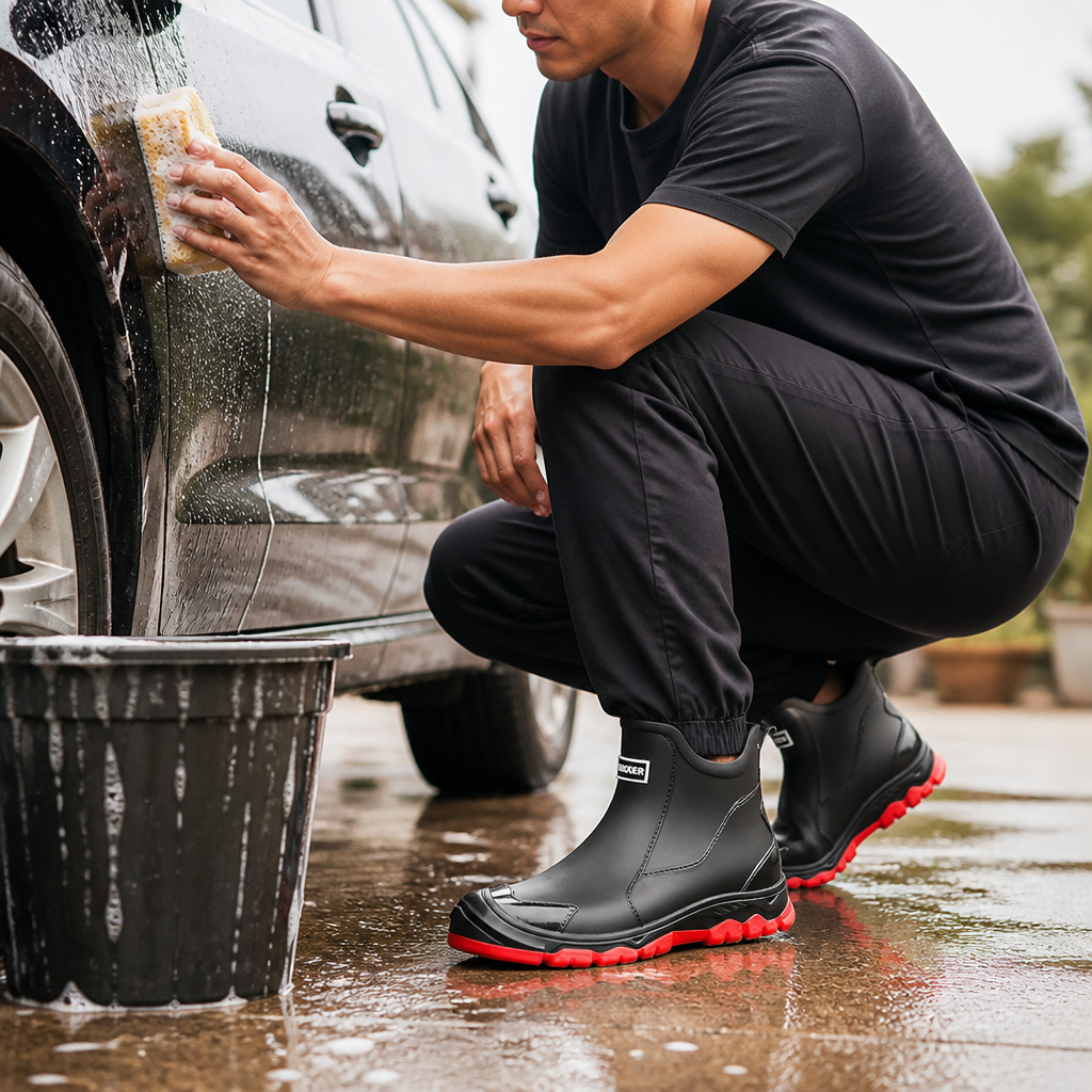 Wasserdichte Knöchelregenstiefel mit Profilsohle