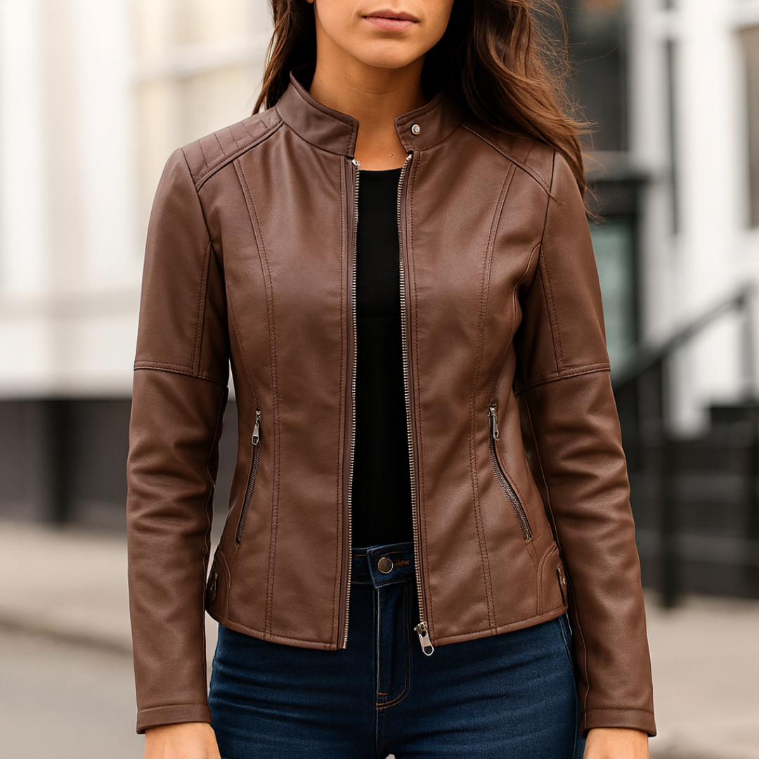 Lederjacke Damen mit figurbetontem Schnitt & zeitlosem Design – Eleganza Jacket