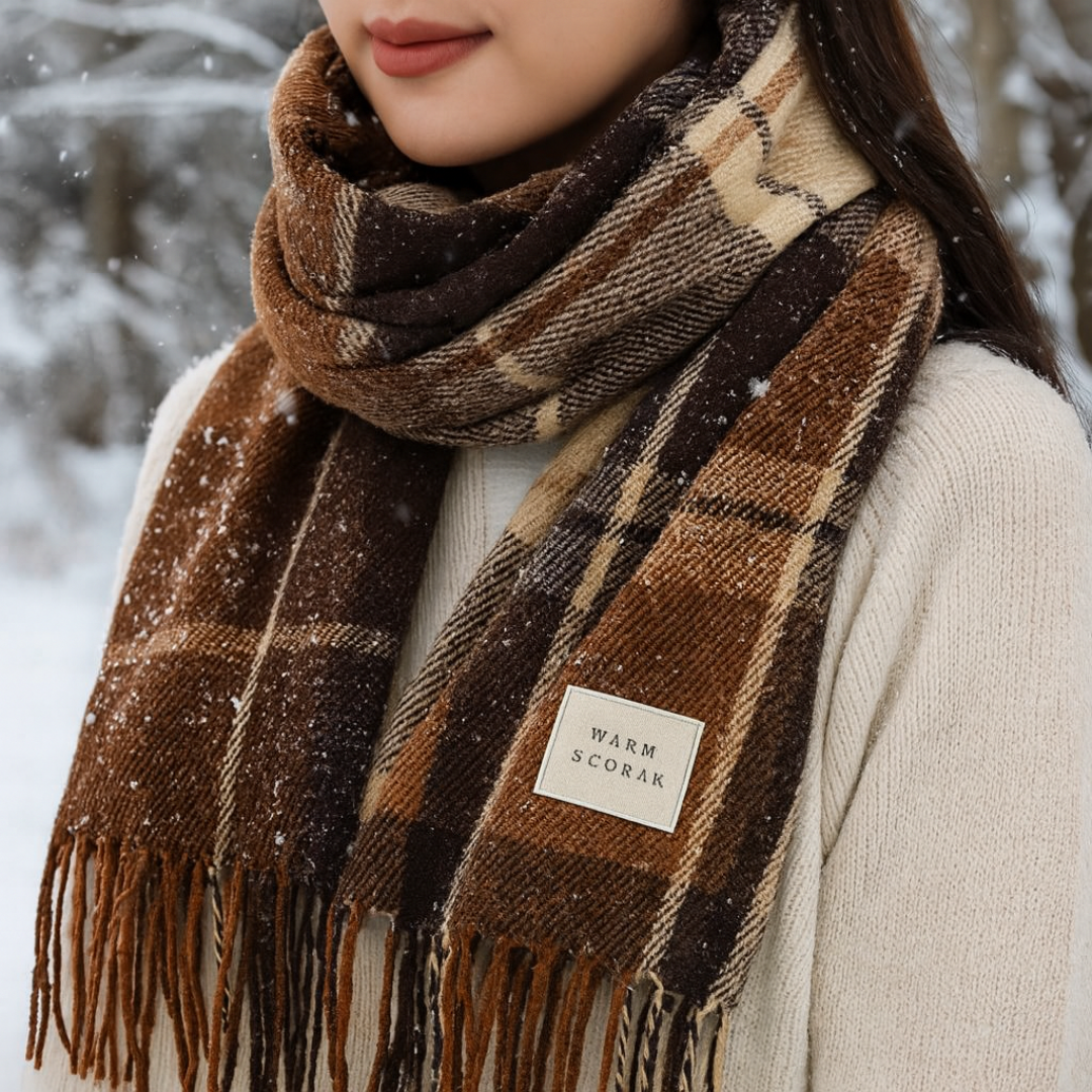 Schal kariert warm Polyester – WinterWeb