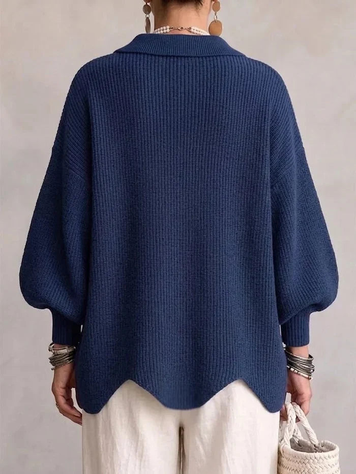 Oversized Strickweste Damen mit goldenen Knöpfen