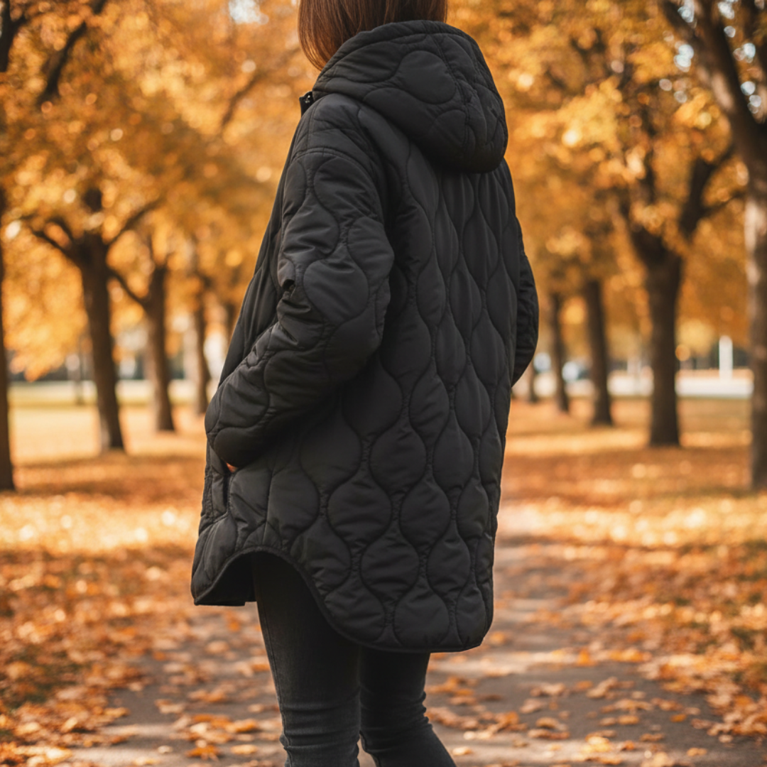 Mantel Damen mit Kapuze & Diamant-Steppdesign – ArcticWeave Coat