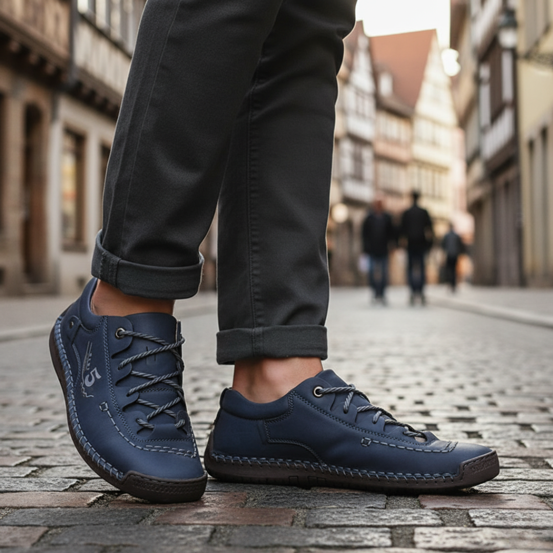 Orthopädische Walkingschuhe aus Leder für Herren mit Dämpfung – Nordspur StrongStep