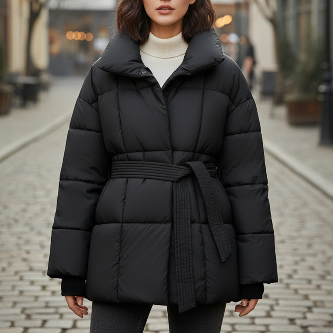 Daunenjacke mit Taillengürtel & Wärmepolsterung – FrostLuxe Parka
