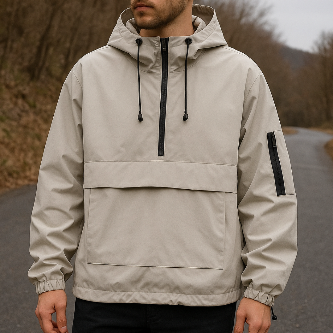 Wasserdichter Allwetter-Mantel mit Kapuze & Fronttasche – StormShield Parka