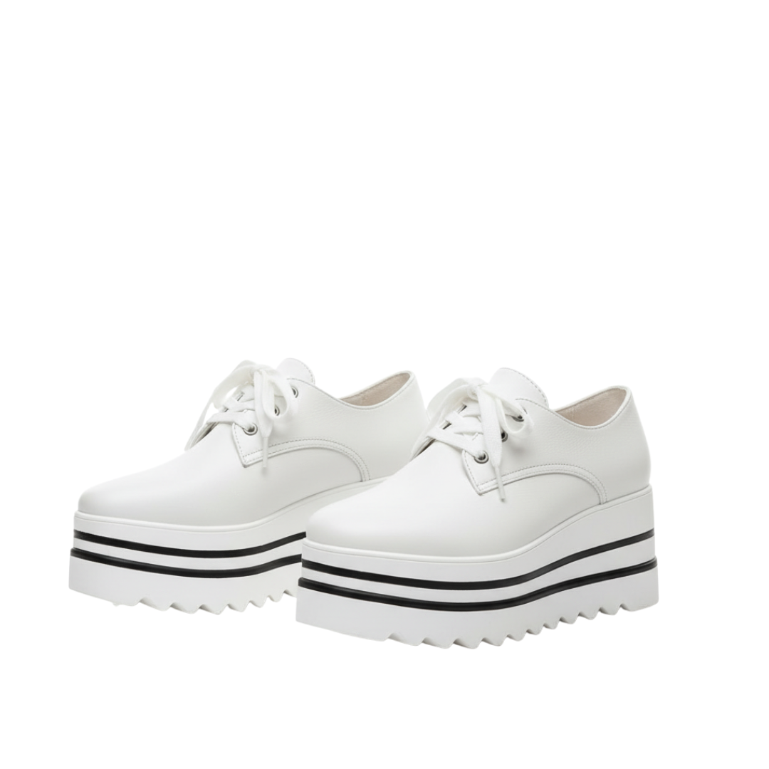 Nordspur | Solenne Plattform-Schnürschuhe