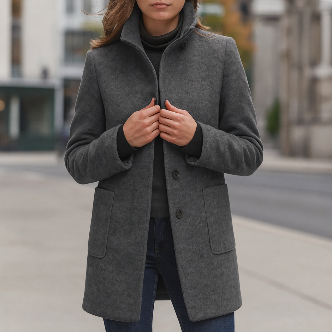 Eleganter Wintermantel Damen lang & warm im Woll-Look – Nordura Coat