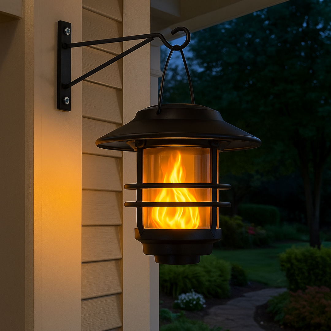 Solar Wandlaterne mit Flammeneffekt (2er-Set) – FlammaLux Duo