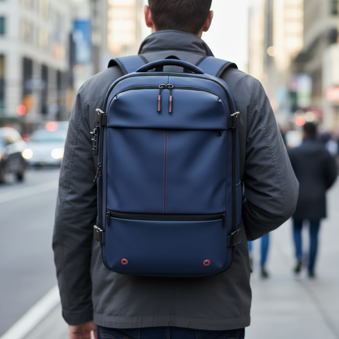 Taschen Rucksack 60L mit Kompressionssystem & Nass-/Trockenfach – PackForm Traveler