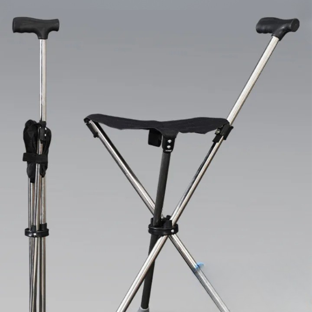 Nordspur | Sitaraid Klappbarer Aluminium-Gehstock mit Sitz