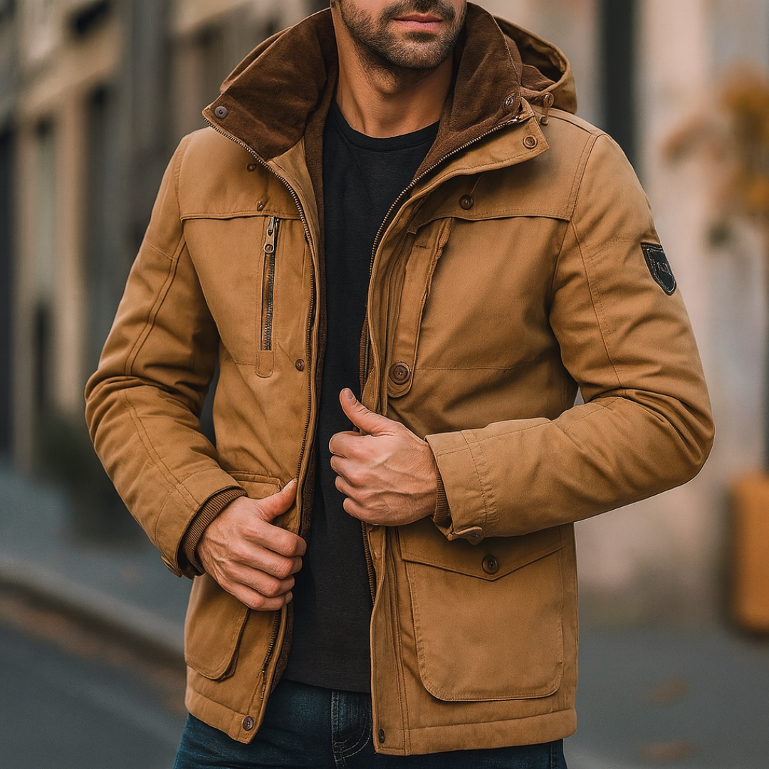 Winterjacke mit Fleecefutter & Kapuze – Nordfell Explorer