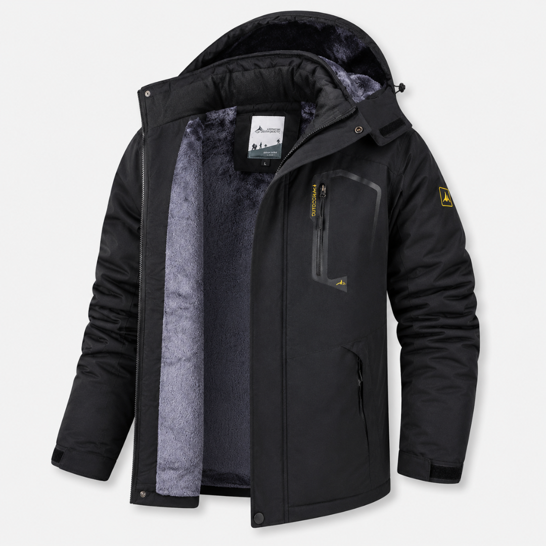 Wasserdichte Outdoorjacke für Herren – Mantel mit abnehmbarer Kapuze