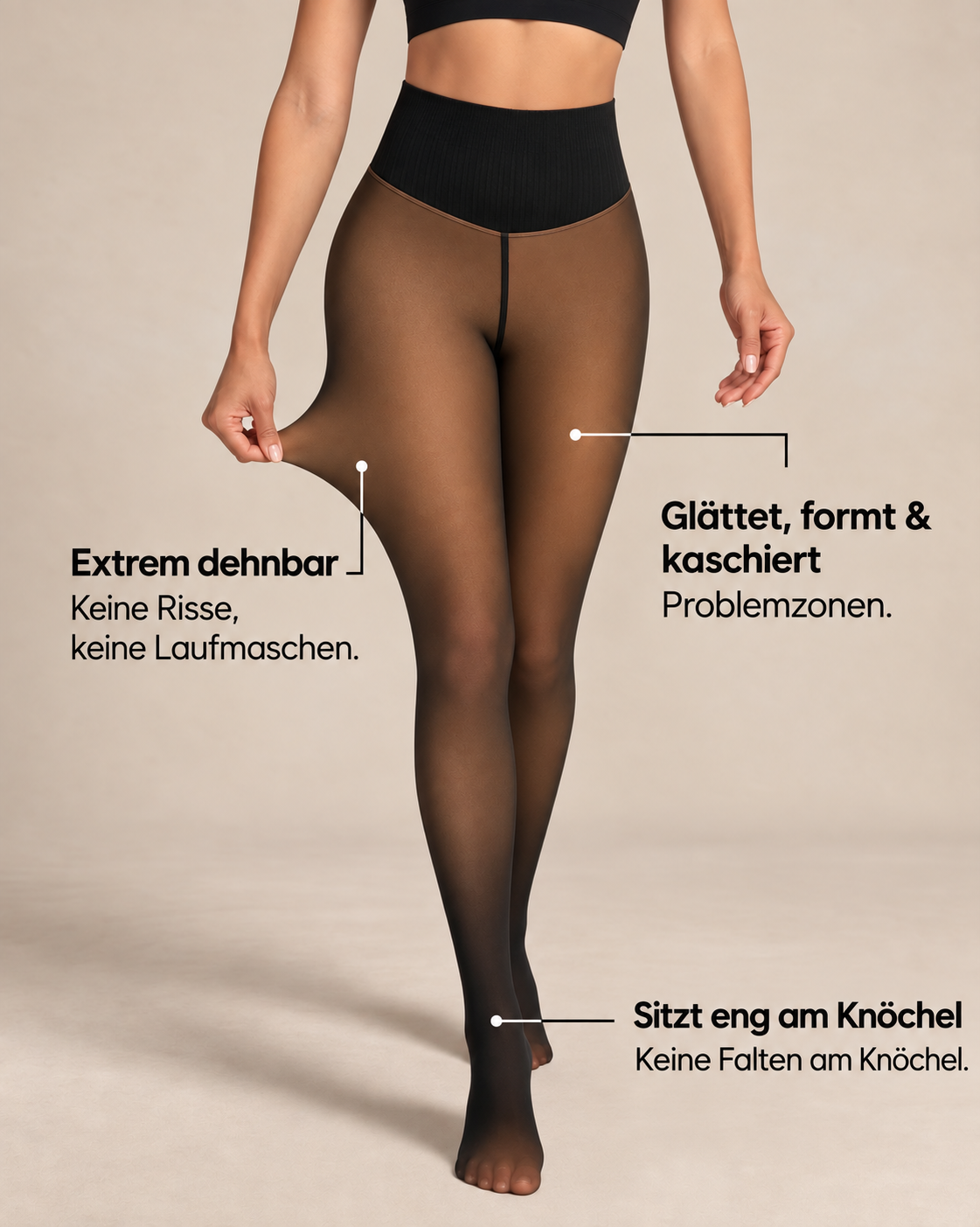 Magic Leggings – Fleece-gefüttert in Nylon-Optik