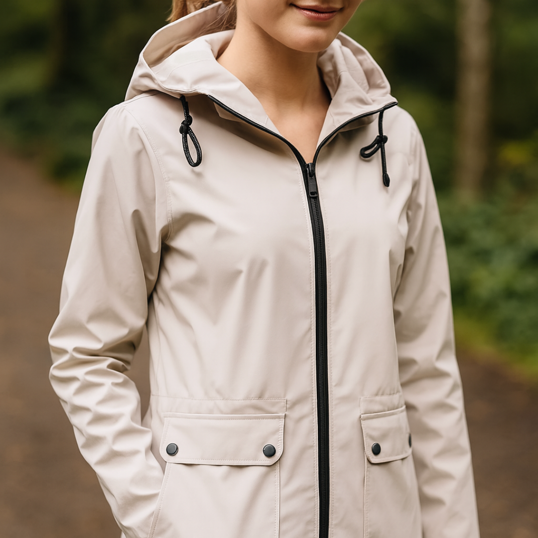 Wasserdichte Damenjacke mit Kapuze & Atmungsaktivem Komfort – RainChic Coat