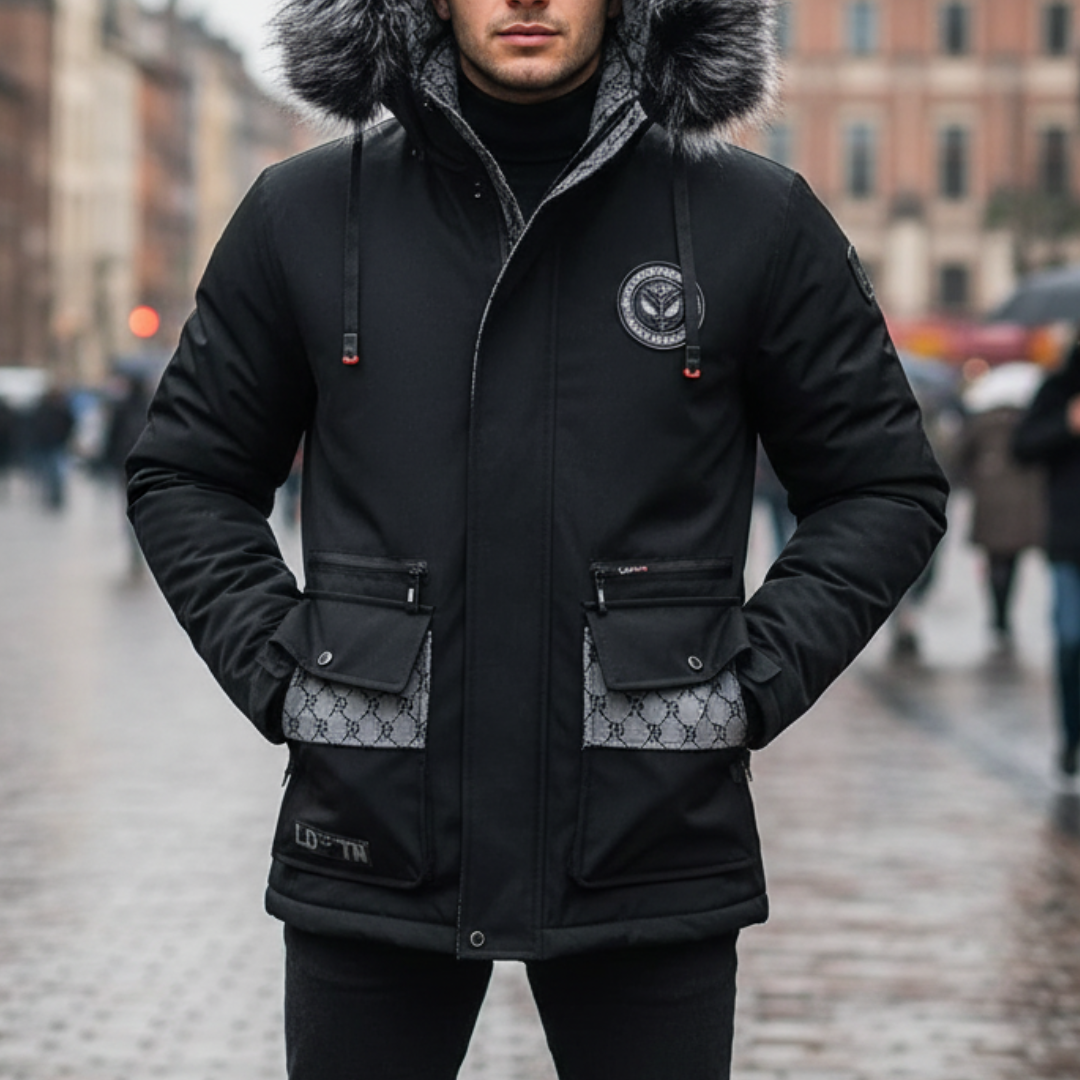 Winter Parka Herren wasserdicht & winddicht mit Kunstfellkapuze – NordFrost Coat