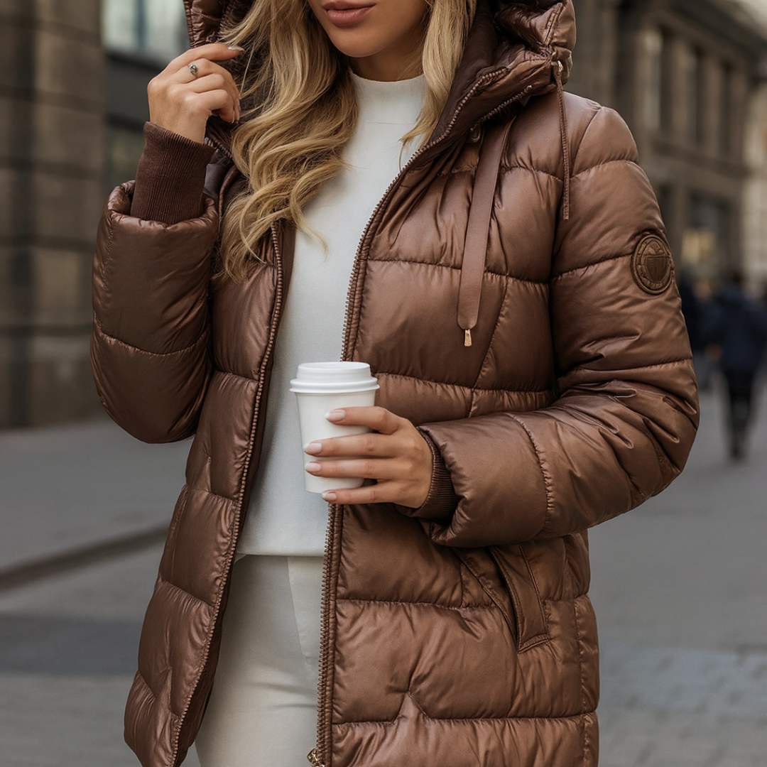 Wintermantel mit Kapuze & Wattierung – FrostLuxe Coat
