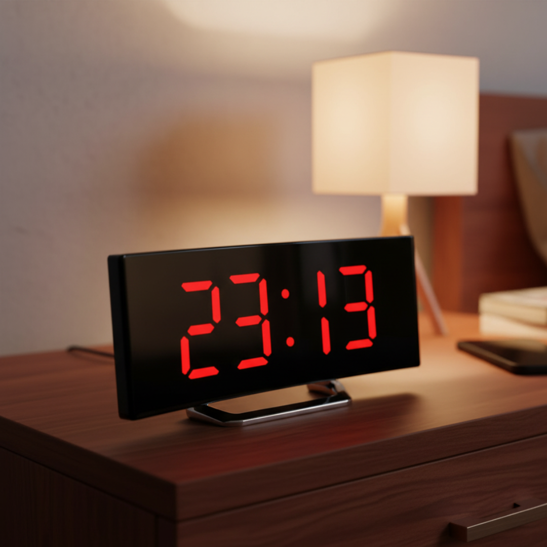 Digitaler Wecker mit Großanzeige & automatischer Dimmfunktion – CurveTime LED