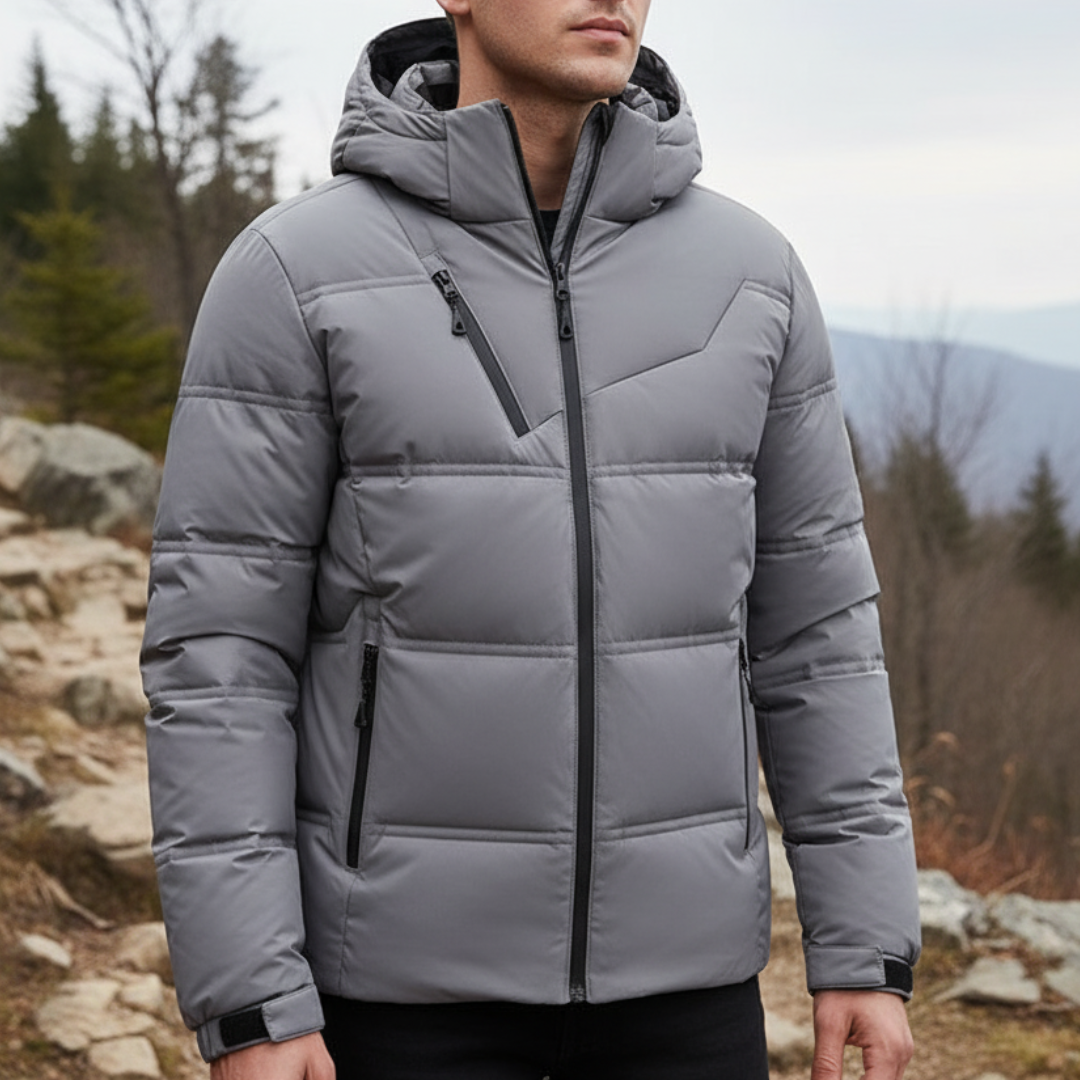 Jacke Herren Winter Warm mit Kapuze & Daunenoptik – NordGlacier Parka