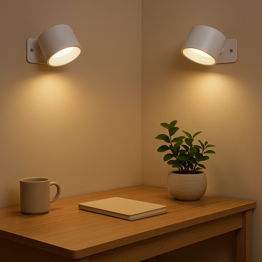 Innenbeleuchtung LED Wandleuchten mit Akku, 360° drehbar & dimmbar – LumoFlex Lights