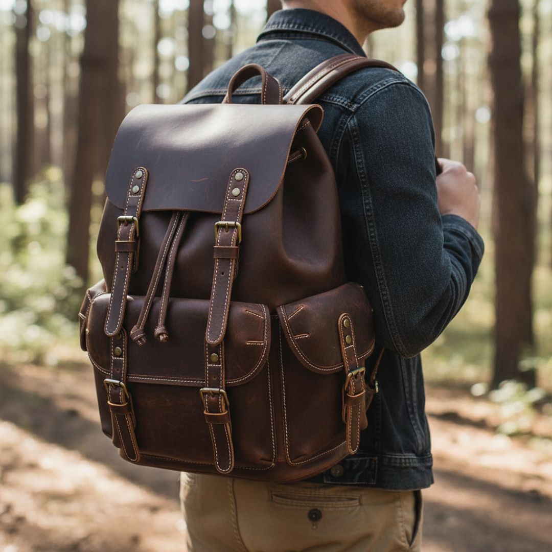 Leder Taschen Rucksack groß im Vintage Look mit Laptopfach – HeritagePack