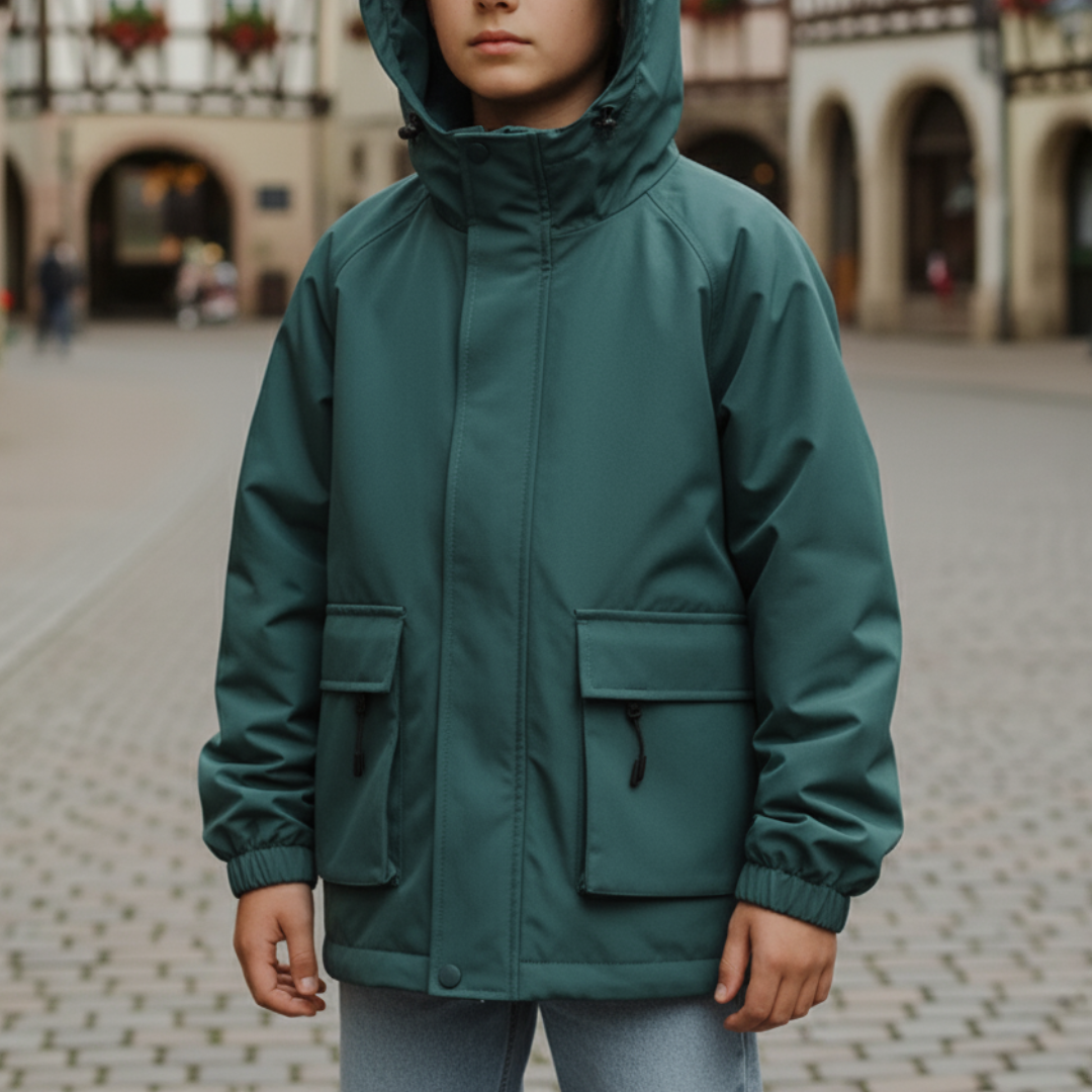 Jacke Jungen wasserdicht mit Kapuze & Reißverschluss für Frühling & Herbst – StormGuard Kids Jacket