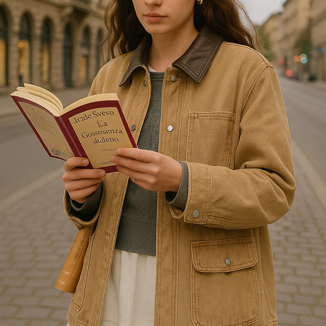 Jacke aus Denim mit Kontrastkragen & Taschen – Urban Heritage