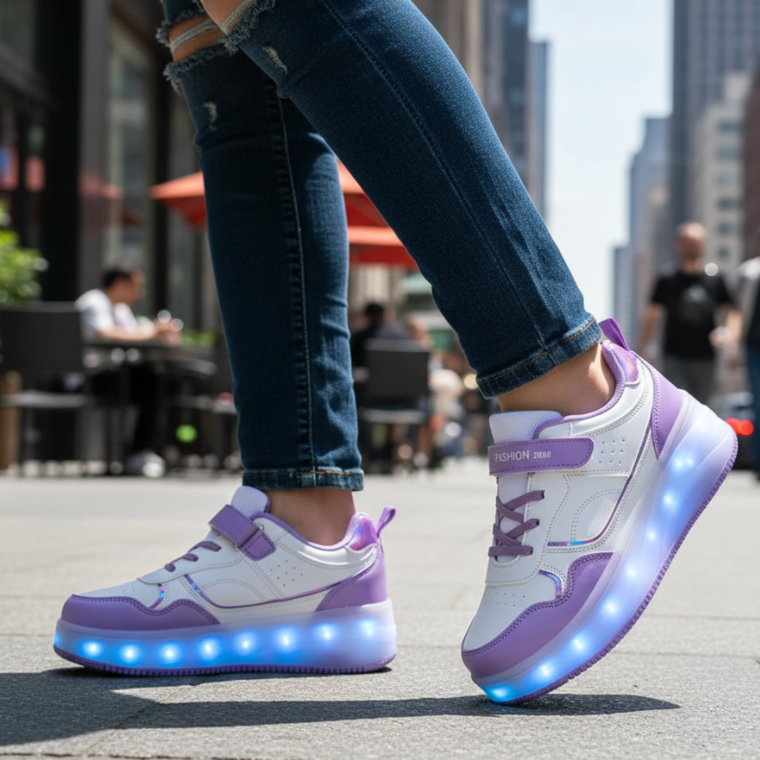 Orthopädische Kinderschuhe mit LED & Rollenfunktion – LuminoStep Skates