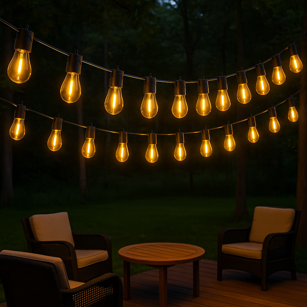 LED Außenlichterkette S14 warmweiß wasserdicht – GartenGlanz
