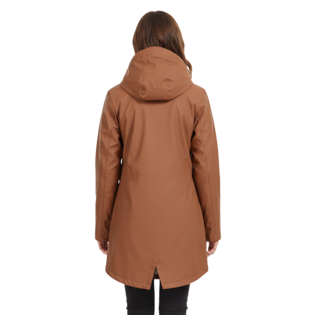 Wasserdichter Damenmantel mit Fleece-Futter und Kapuze – Warme Winter-Regenjacke