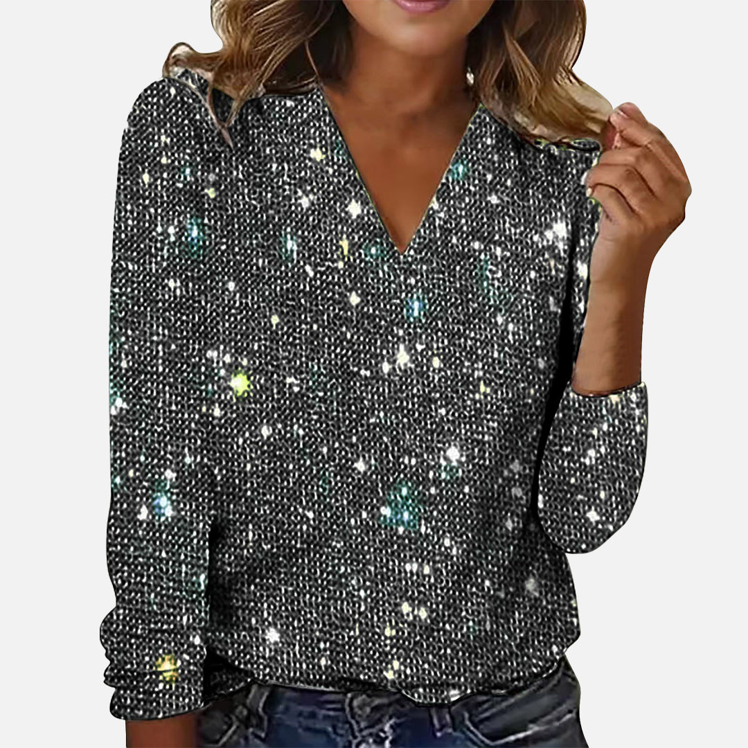 Emma - Diamantbluse Mit V-Ausschnitt