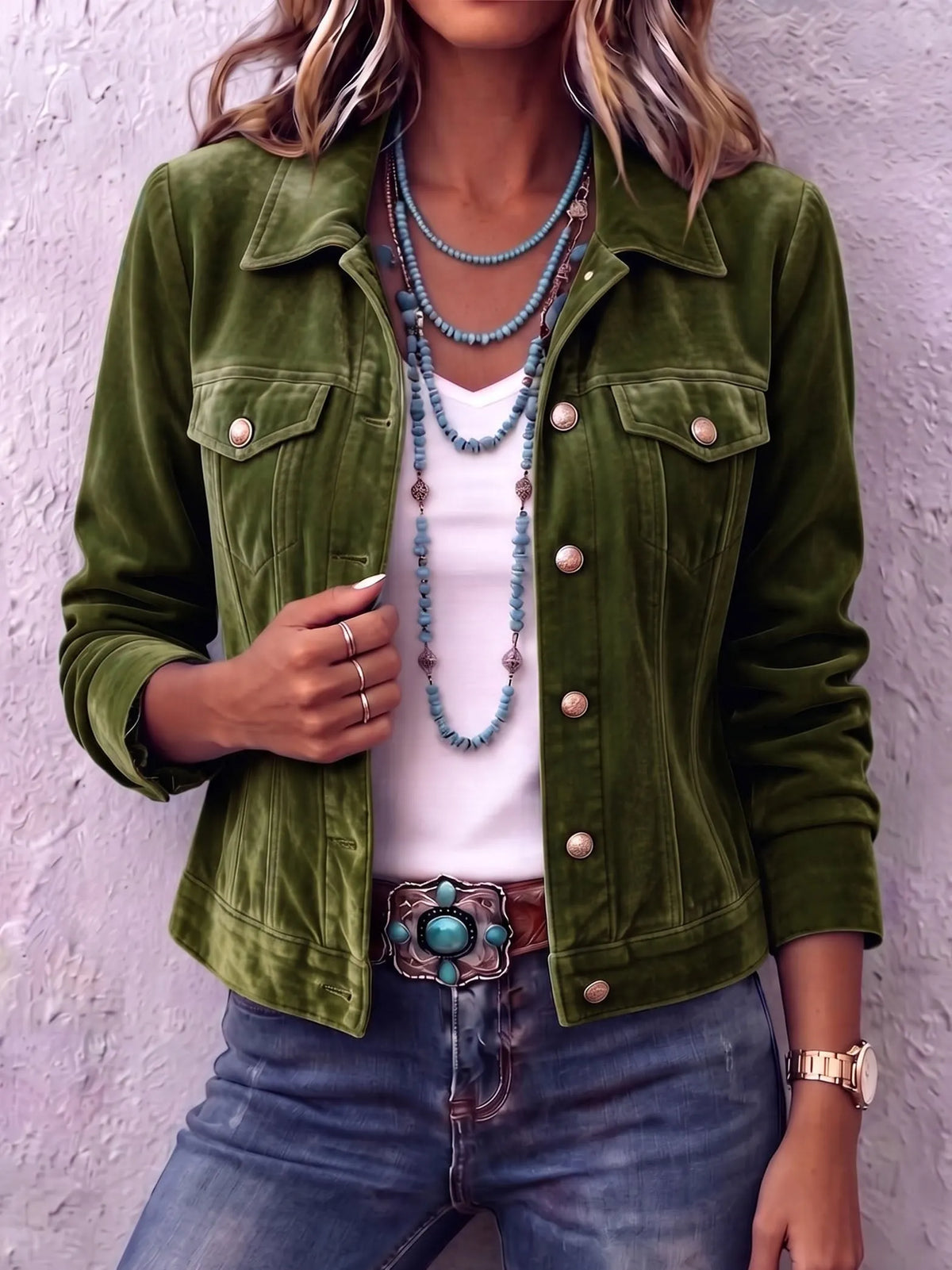 Amandria Vintage Wash Knopfjacke