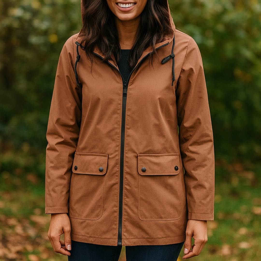 Wasserdichte Damenjacke mit Kapuze & Atmungsaktivem Komfort – RainChic Coat