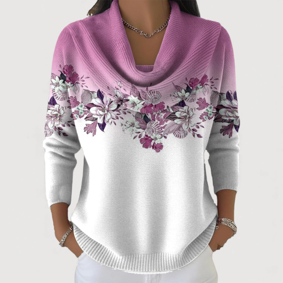 Floraler Rollkragenpullover