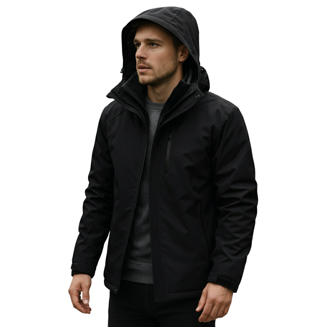 Wasserdichte Herrenjacke mit Kapuze – Regen- & Winddichte Jacke