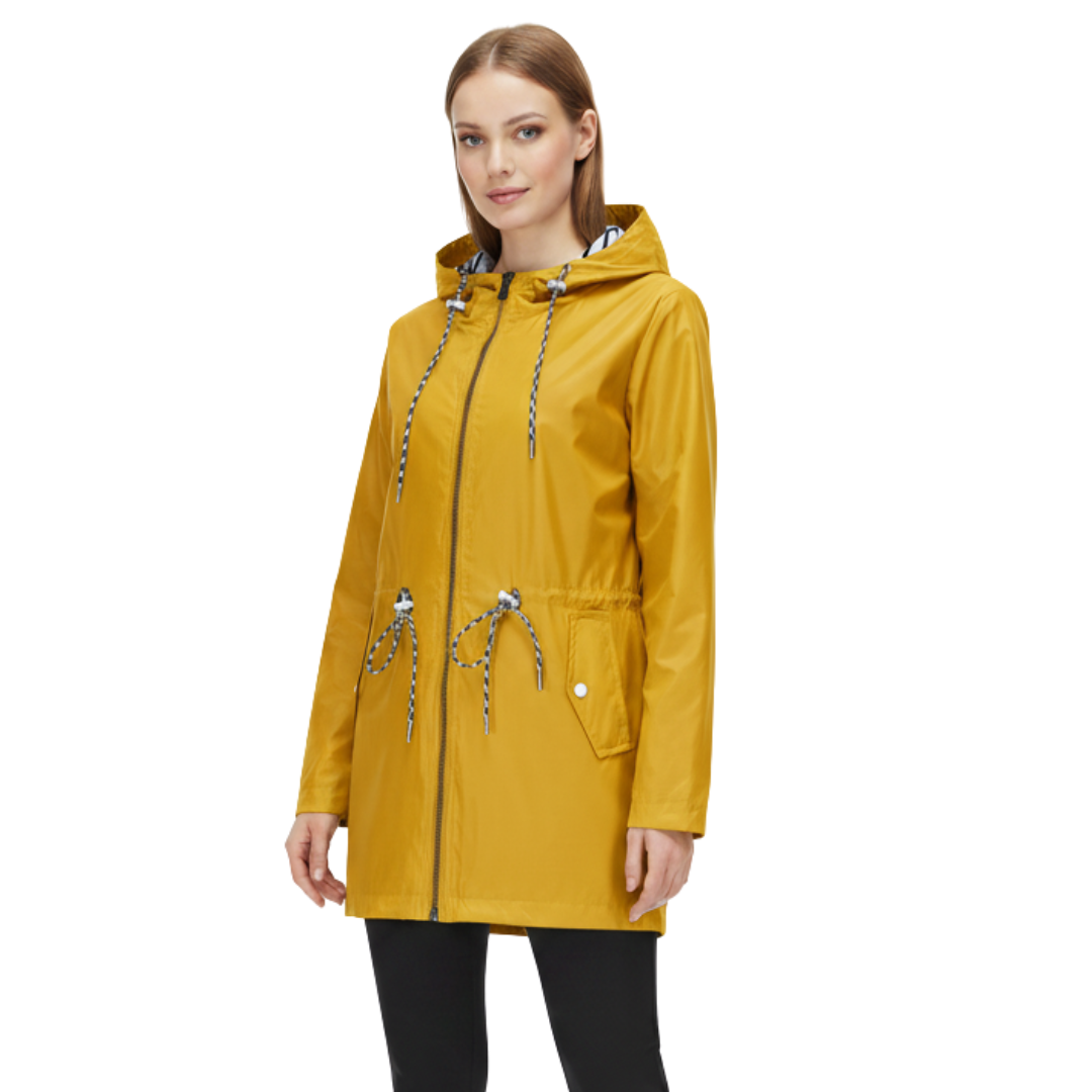 Damen Wasserdichte Leichte Jacke mit Verstellbarer Taille – Regenjacke mit Kapuze