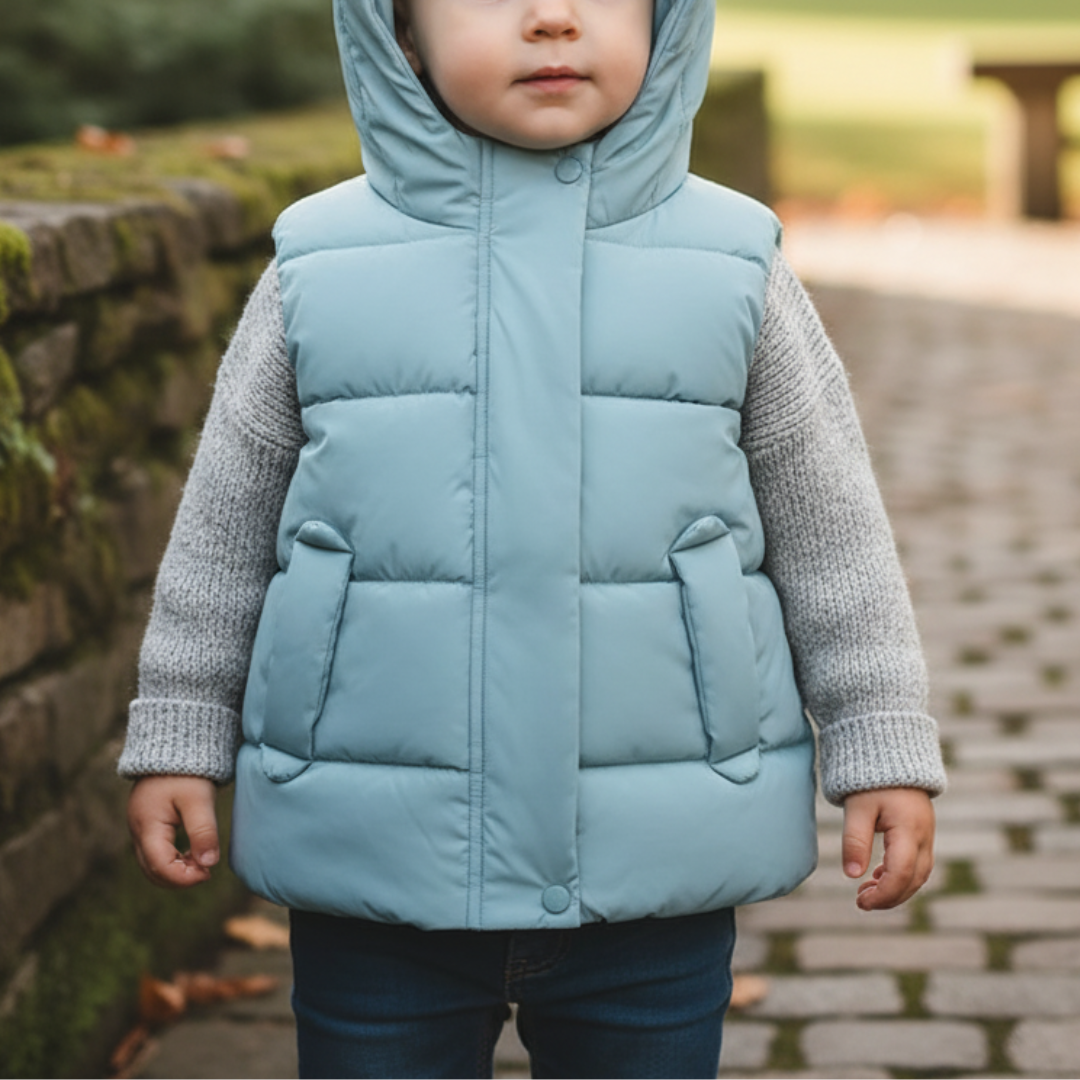 Weste mit Kapuze & leichter Wattierung – CozyCub Vest