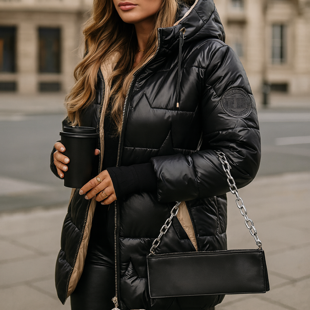 Wintermantel mit Kapuze & Wattierung – FrostLuxe Coat