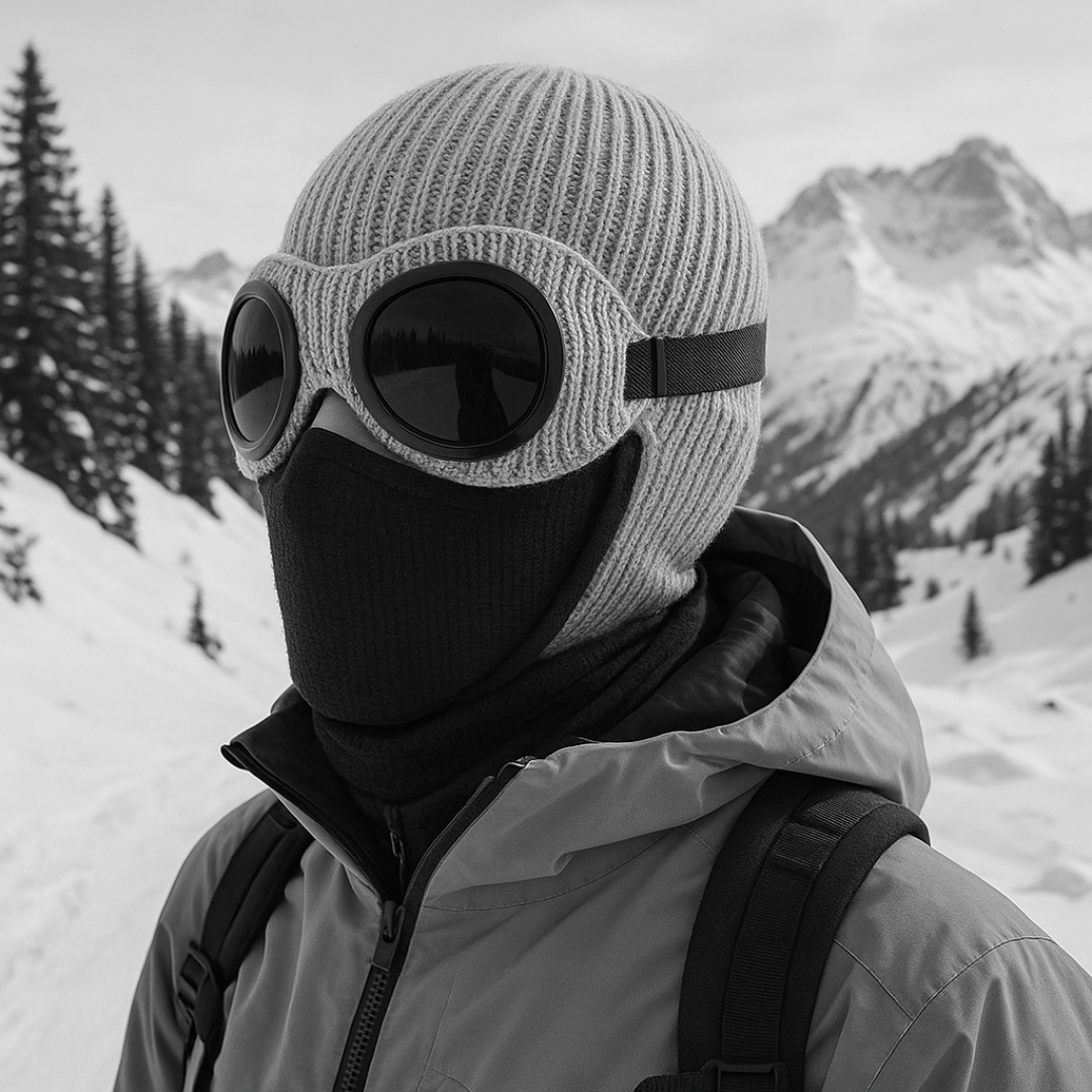 Strickmütze mit integrierter Brille – FrostSicht Unisex